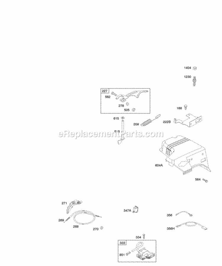 Controls Governor Spring Ignition Diagram and Parts List for 216112-0110-E1  Briggs and Stratton Engine